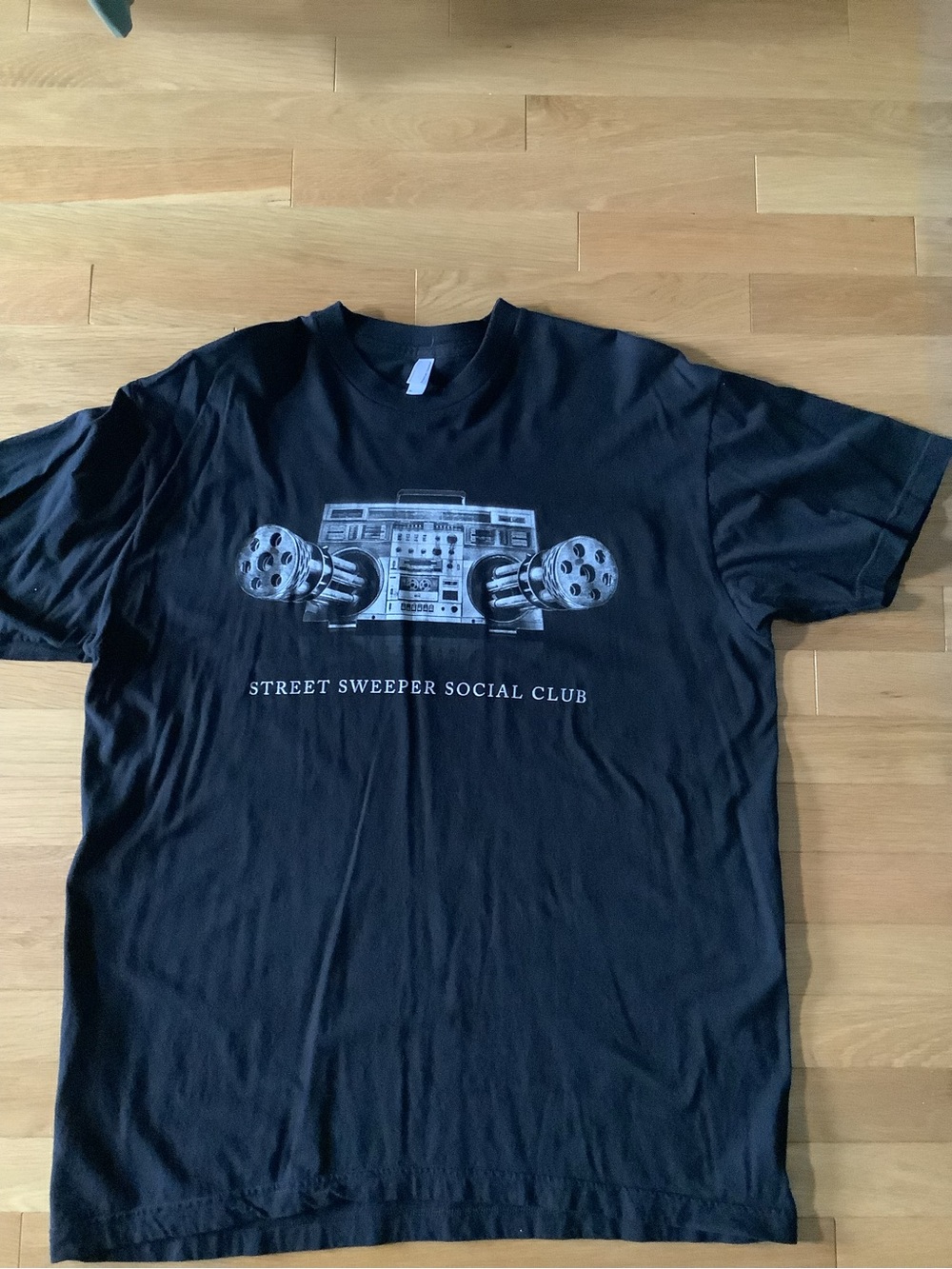 Street Sweeper Social Club Graphic Tee - Black with Silver Print